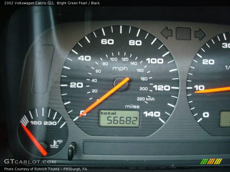 Bright Green Pearl / Black 2002 Volkswagen Cabrio GLS
