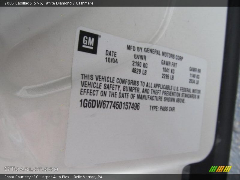 White Diamond / Cashmere 2005 Cadillac STS V6