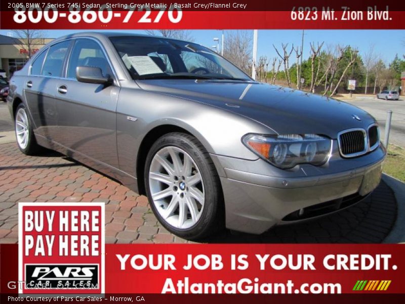 Sterling Grey Metallic / Basalt Grey/Flannel Grey 2005 BMW 7 Series 745i Sedan
