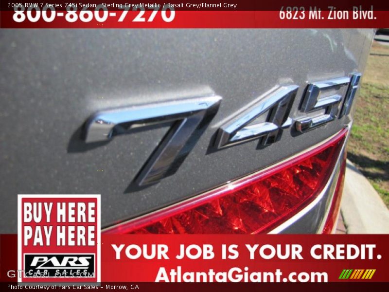 Sterling Grey Metallic / Basalt Grey/Flannel Grey 2005 BMW 7 Series 745i Sedan