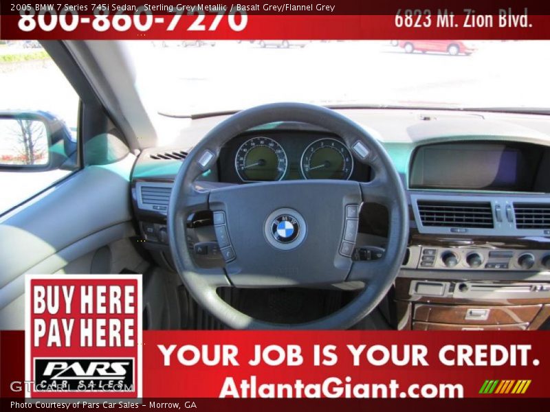 Sterling Grey Metallic / Basalt Grey/Flannel Grey 2005 BMW 7 Series 745i Sedan