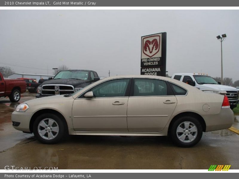 Gold Mist Metallic / Gray 2010 Chevrolet Impala LT