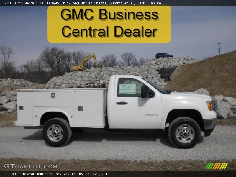 Summit White / Dark Titanium 2011 GMC Sierra 2500HD Work Truck Regular Cab Chassis