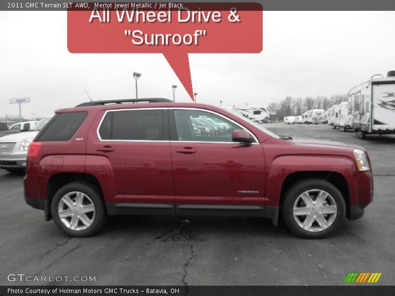 Merlot Jewel Metallic / Jet Black 2011 GMC Terrain SLT AWD