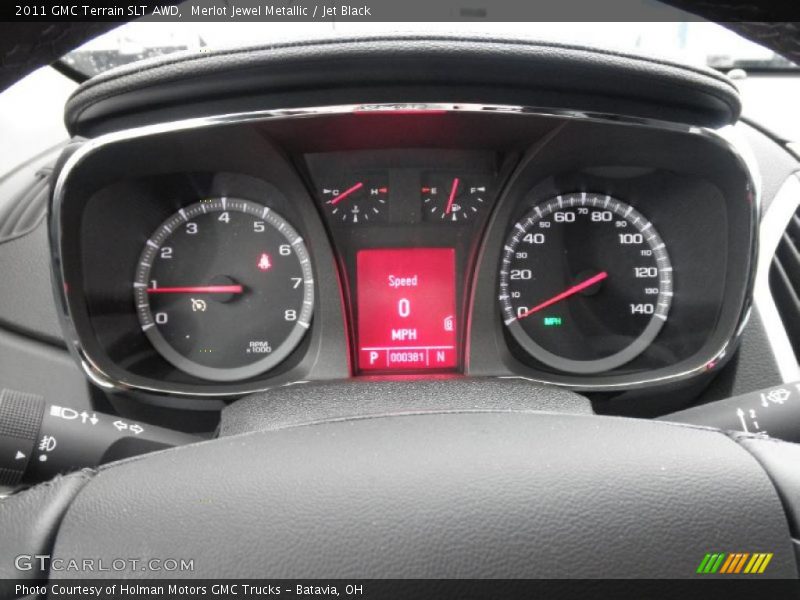 Merlot Jewel Metallic / Jet Black 2011 GMC Terrain SLT AWD