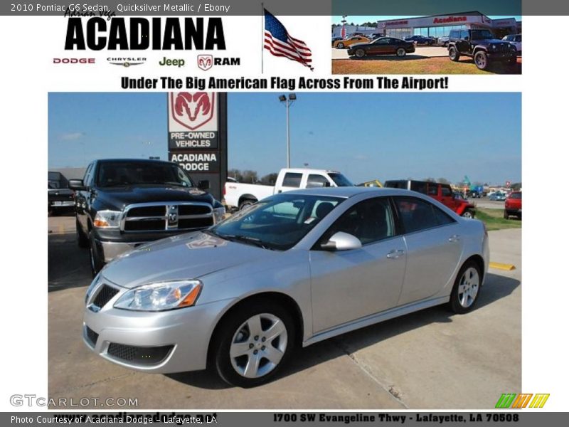 Quicksilver Metallic / Ebony 2010 Pontiac G6 Sedan