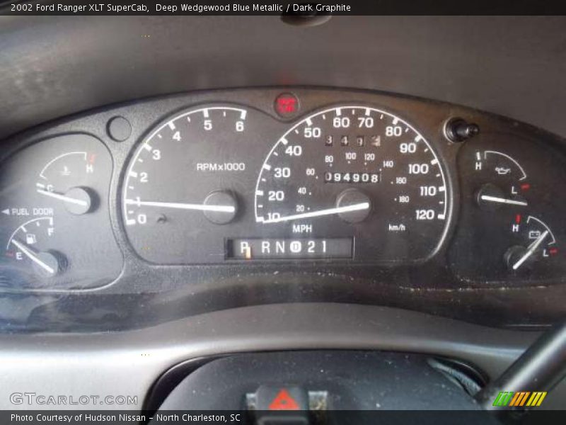 Deep Wedgewood Blue Metallic / Dark Graphite 2002 Ford Ranger XLT SuperCab