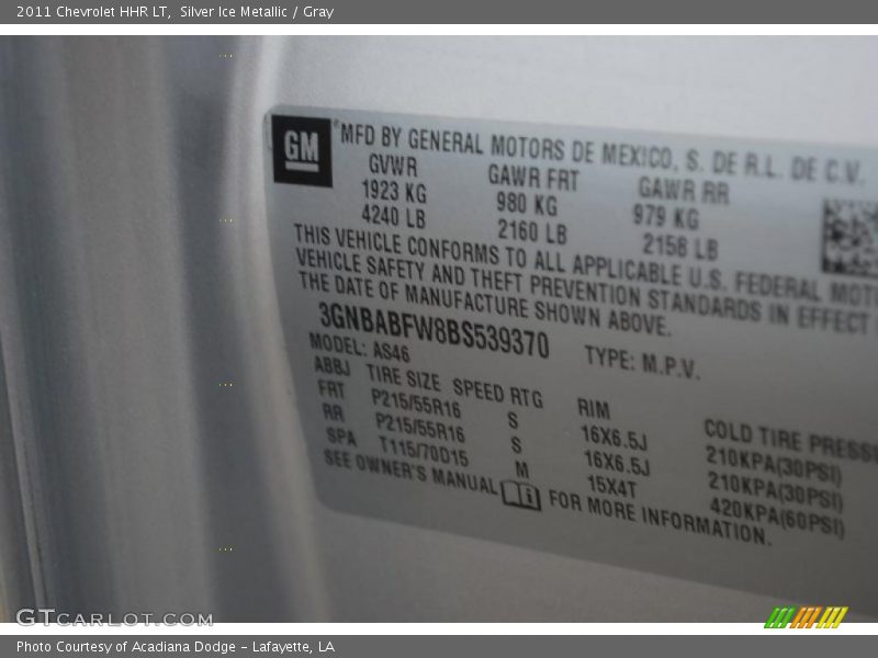 Silver Ice Metallic / Gray 2011 Chevrolet HHR LT