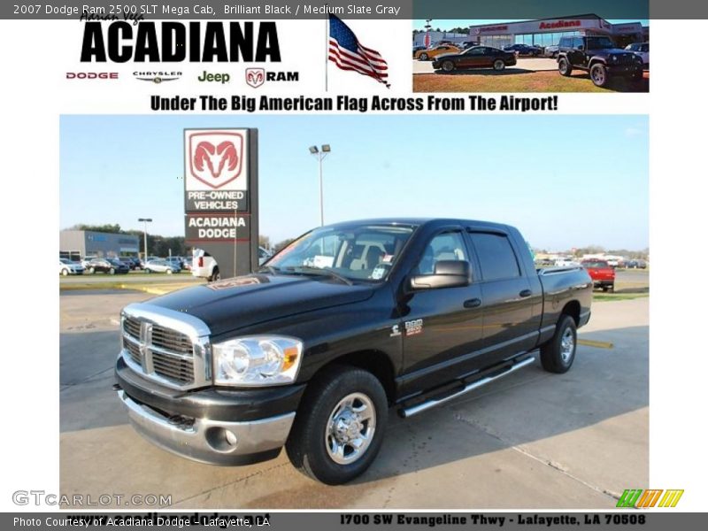 Brilliant Black / Medium Slate Gray 2007 Dodge Ram 2500 SLT Mega Cab