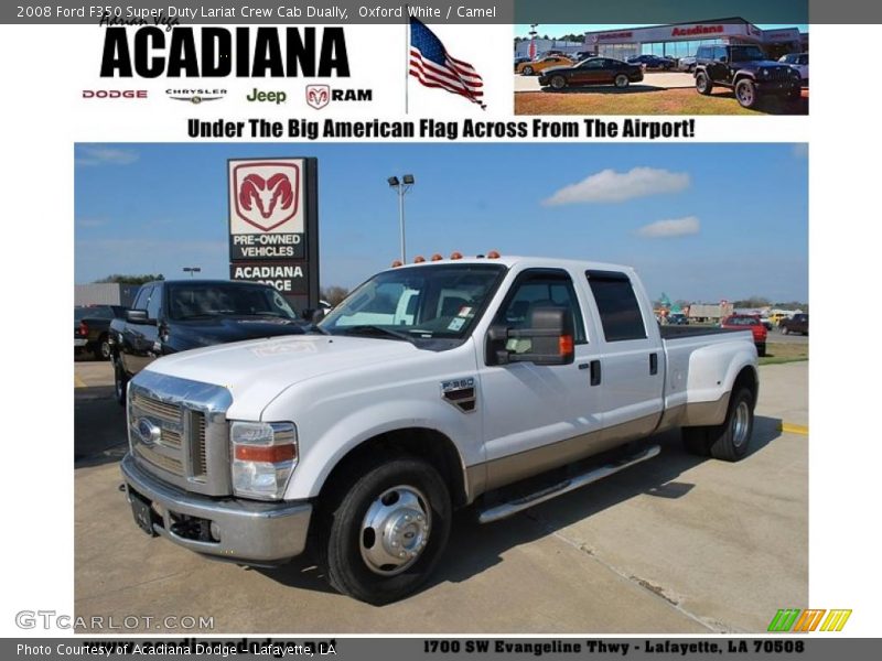 Oxford White / Camel 2008 Ford F350 Super Duty Lariat Crew Cab Dually