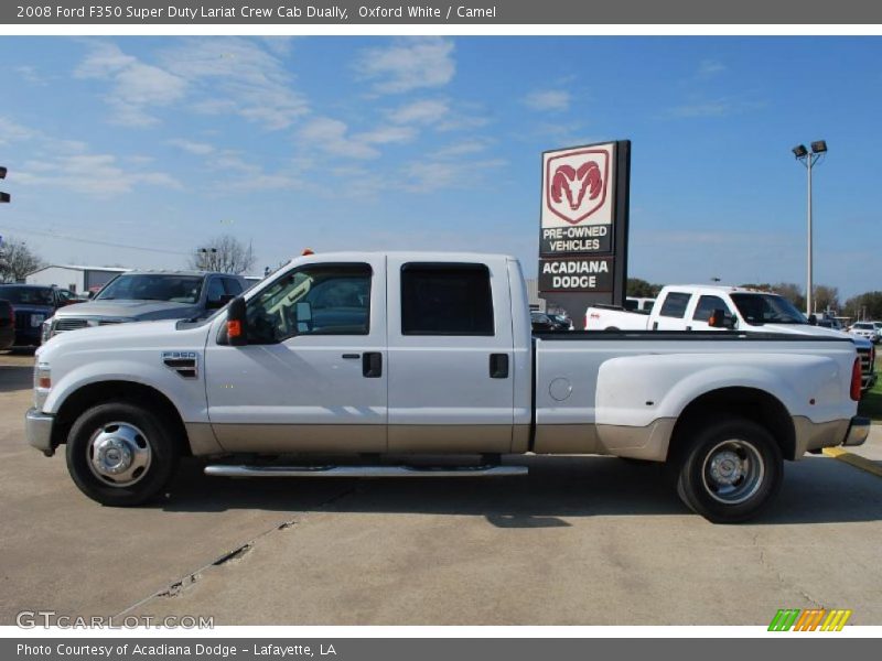 Oxford White / Camel 2008 Ford F350 Super Duty Lariat Crew Cab Dually