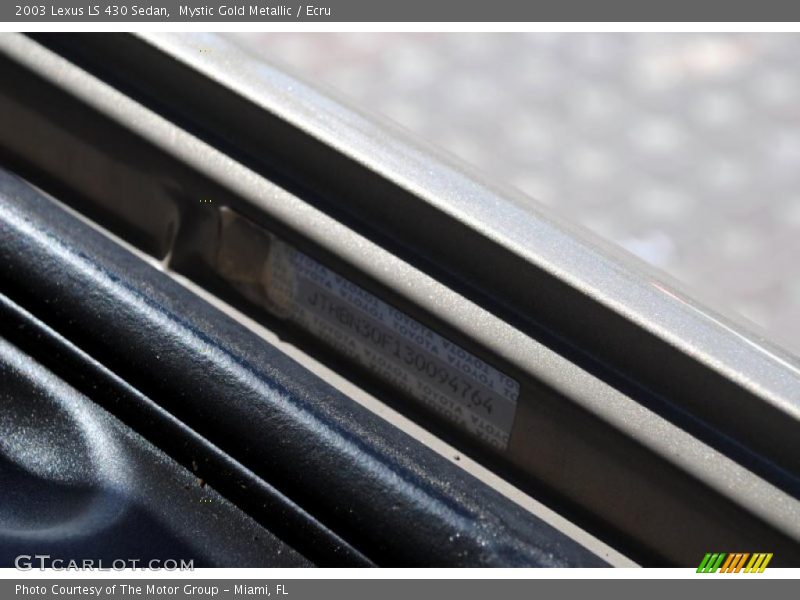 Mystic Gold Metallic / Ecru 2003 Lexus LS 430 Sedan