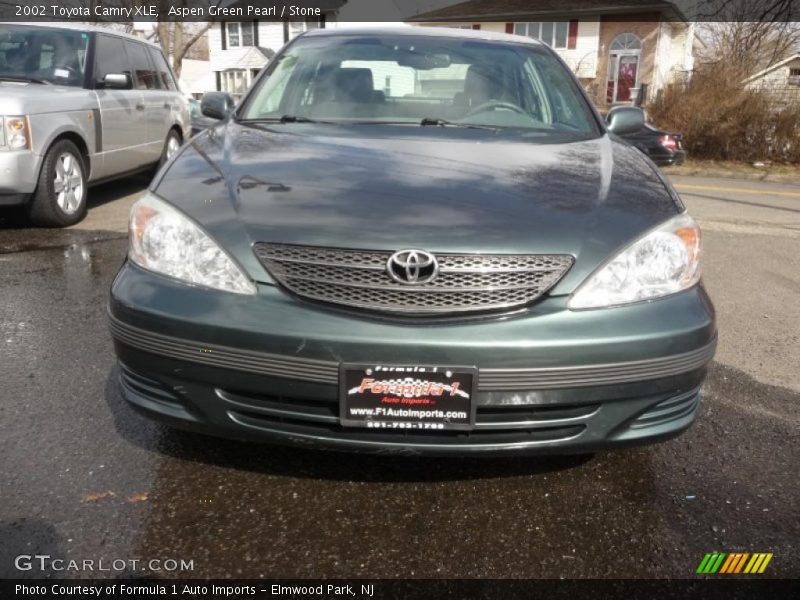 Aspen Green Pearl / Stone 2002 Toyota Camry XLE