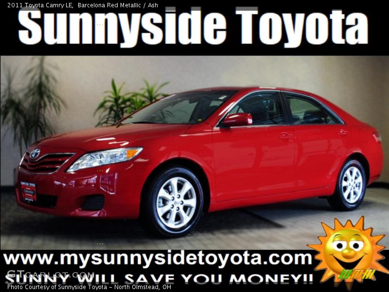 Barcelona Red Metallic / Ash 2011 Toyota Camry LE