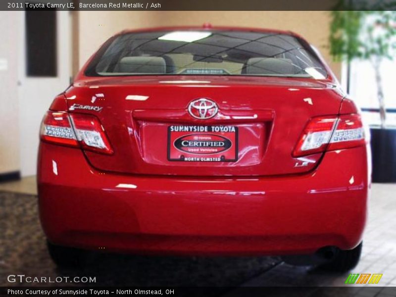 Barcelona Red Metallic / Ash 2011 Toyota Camry LE