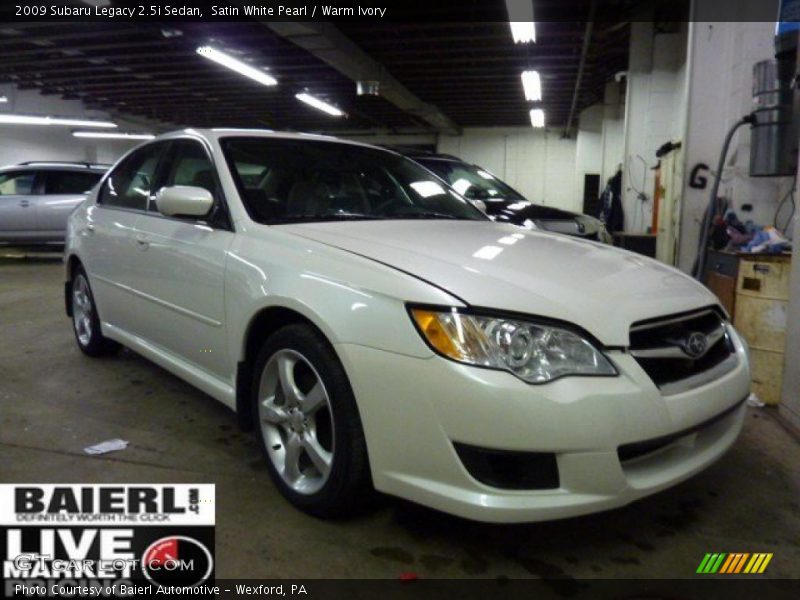 Satin White Pearl / Warm Ivory 2009 Subaru Legacy 2.5i Sedan