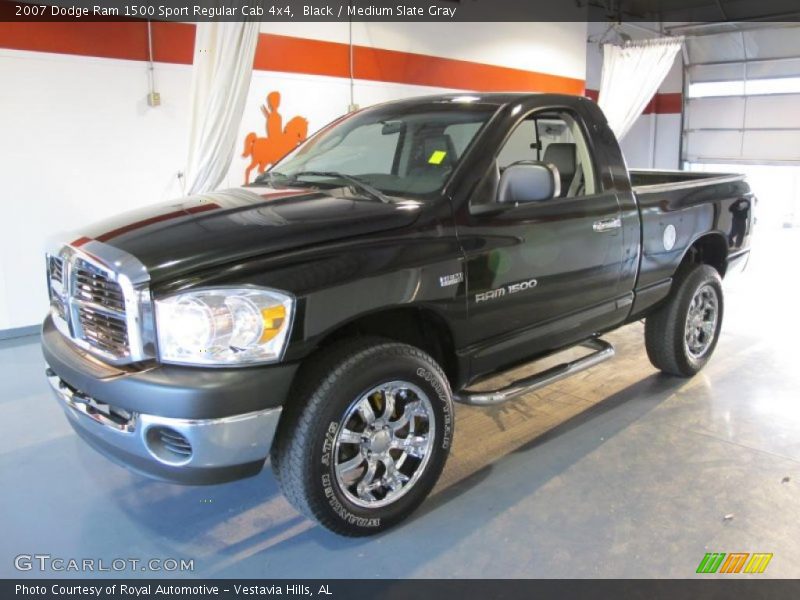 Black / Medium Slate Gray 2007 Dodge Ram 1500 Sport Regular Cab 4x4