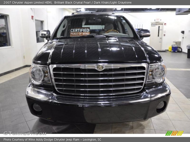 Brilliant Black Crystal Pearl / Dark Khaki/Light Graystone 2007 Chrysler Aspen Limited HEMI