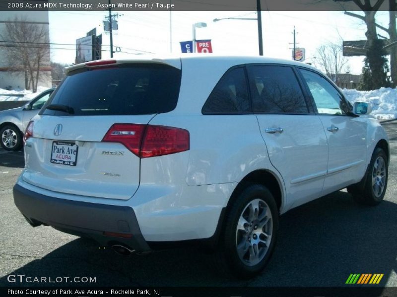 Aspen White Pearl / Taupe 2008 Acura MDX Technology