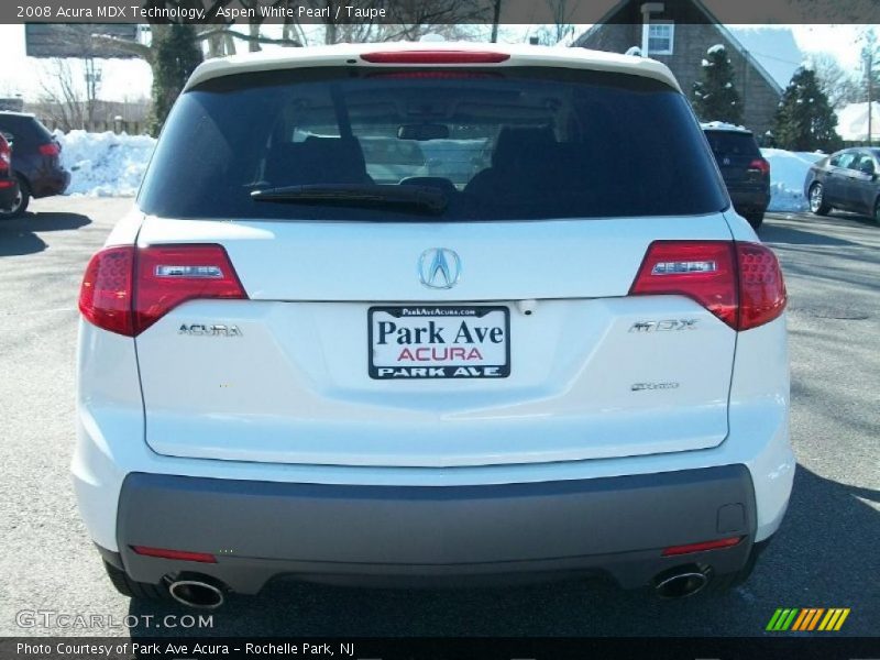 Aspen White Pearl / Taupe 2008 Acura MDX Technology