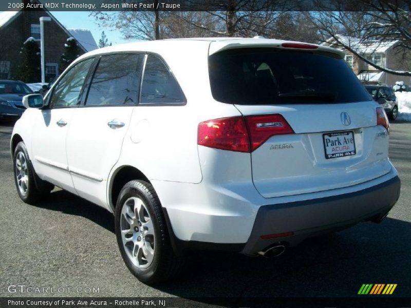 Aspen White Pearl / Taupe 2008 Acura MDX Technology