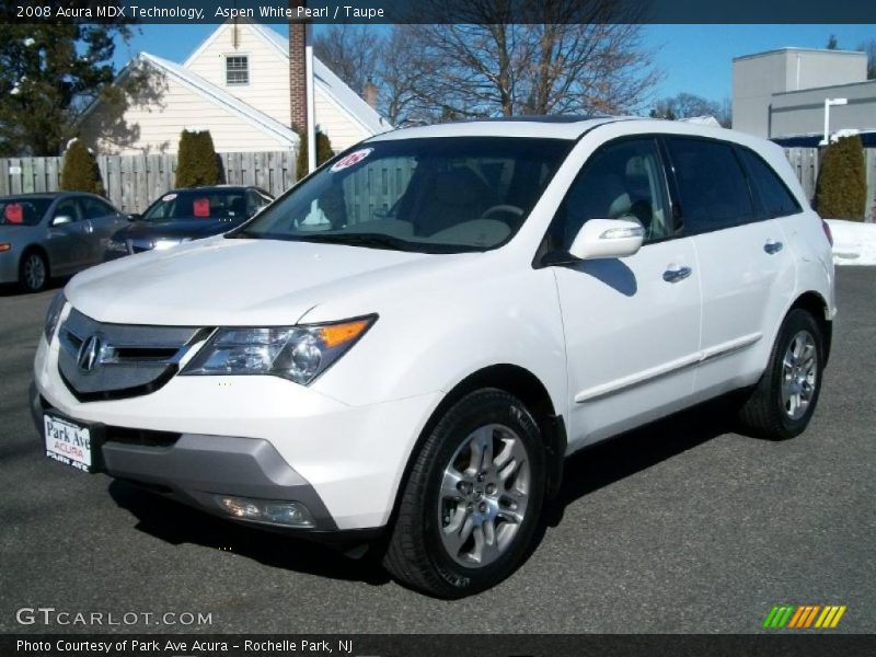 Aspen White Pearl / Taupe 2008 Acura MDX Technology