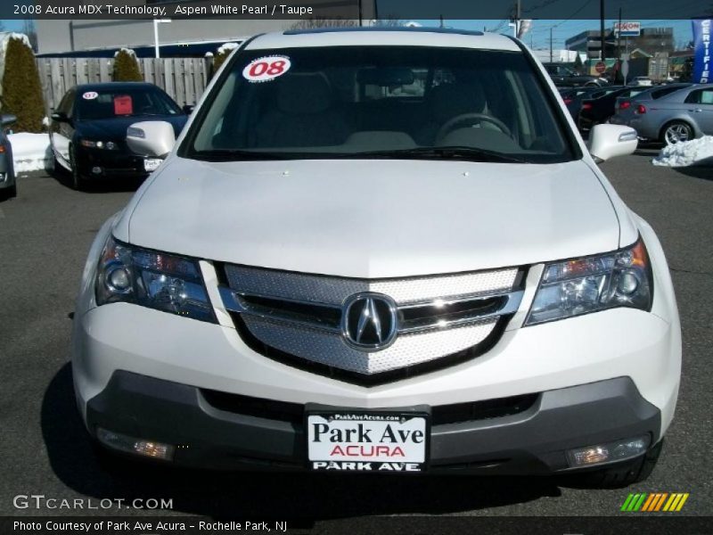 Aspen White Pearl / Taupe 2008 Acura MDX Technology