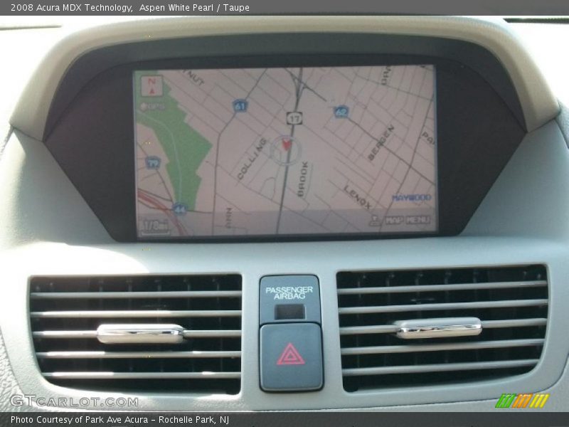 Aspen White Pearl / Taupe 2008 Acura MDX Technology