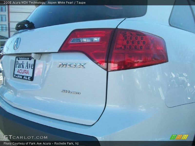 Aspen White Pearl / Taupe 2008 Acura MDX Technology