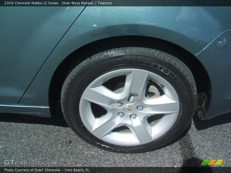 Silver Moss Metallic / Titanium 2009 Chevrolet Malibu LS Sedan