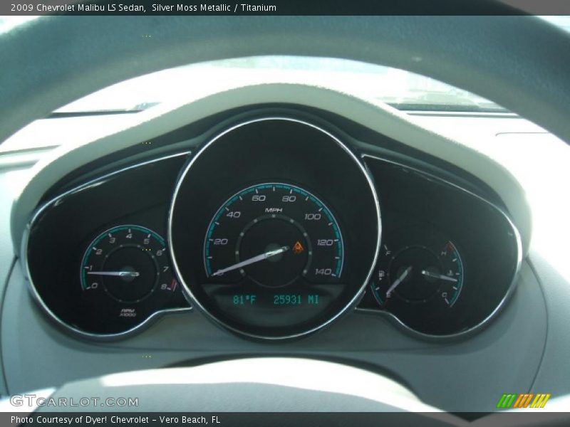Silver Moss Metallic / Titanium 2009 Chevrolet Malibu LS Sedan