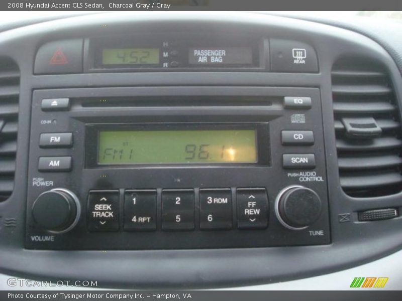 Charcoal Gray / Gray 2008 Hyundai Accent GLS Sedan