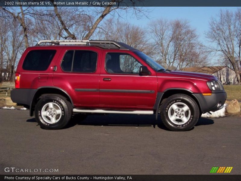 Molten Lava Metallic / Gray Celadon 2002 Nissan Xterra SE V6