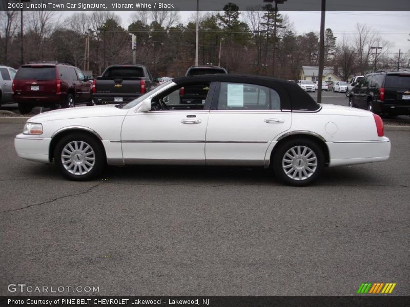 Vibrant White / Black 2003 Lincoln Town Car Signature