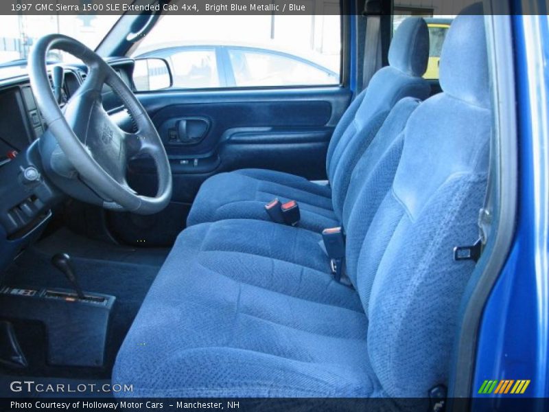 Bright Blue Metallic / Blue 1997 GMC Sierra 1500 SLE Extended Cab 4x4