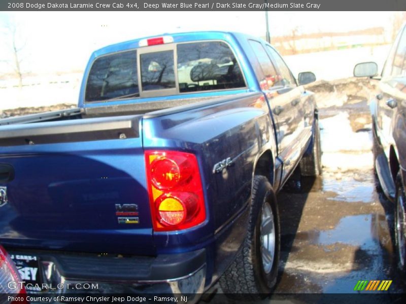 Deep Water Blue Pearl / Dark Slate Gray/Medium Slate Gray 2008 Dodge Dakota Laramie Crew Cab 4x4