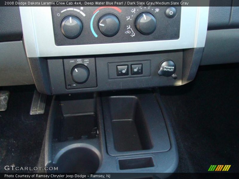 Deep Water Blue Pearl / Dark Slate Gray/Medium Slate Gray 2008 Dodge Dakota Laramie Crew Cab 4x4