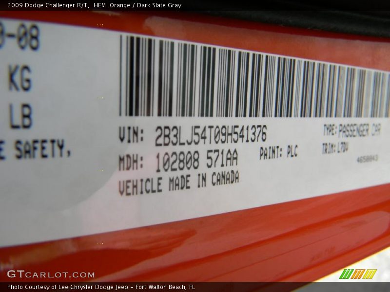 HEMI Orange / Dark Slate Gray 2009 Dodge Challenger R/T