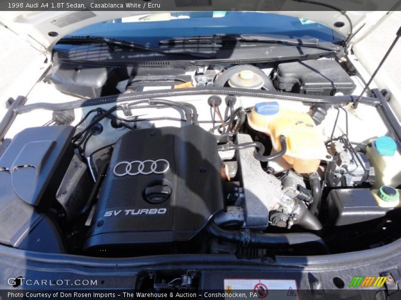  1998 A4 1.8T Sedan Engine - 1.8 Liter Turbocharged DOHC 20-Valve 4 Cylinder