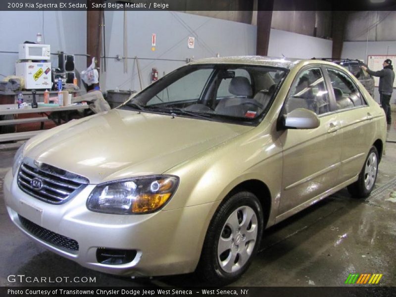 Sand Beige Metallic / Beige 2009 Kia Spectra EX Sedan