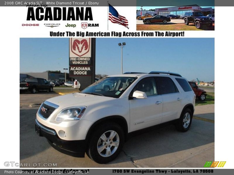 White Diamond Tricoat / Ebony 2008 GMC Acadia SLT