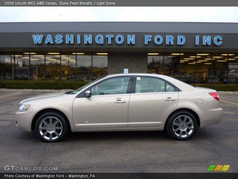 Dune Pearl Metallic / Light Stone 2008 Lincoln MKZ AWD Sedan