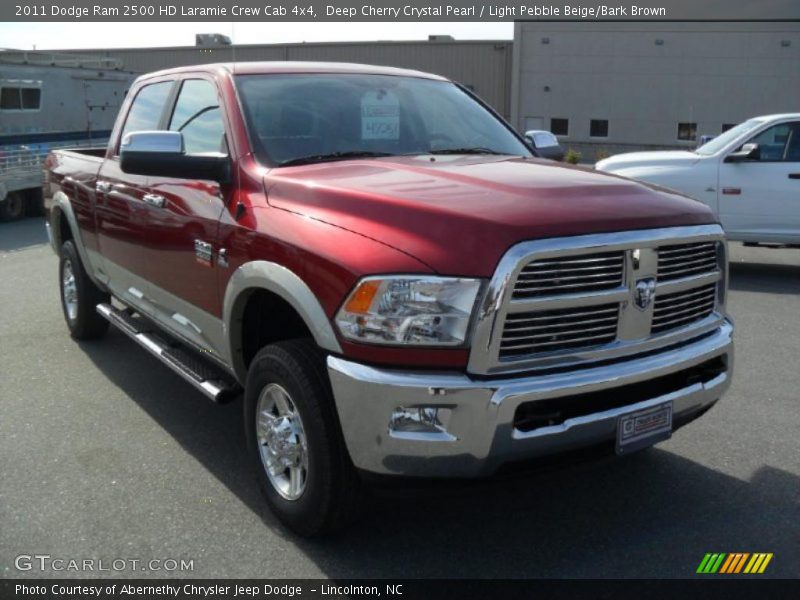 Deep Cherry Crystal Pearl / Light Pebble Beige/Bark Brown 2011 Dodge Ram 2500 HD Laramie Crew Cab 4x4