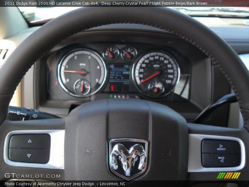 Deep Cherry Crystal Pearl / Light Pebble Beige/Bark Brown 2011 Dodge Ram 2500 HD Laramie Crew Cab 4x4