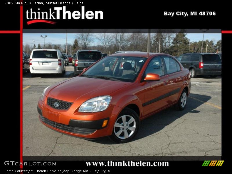 Sunset Orange / Beige 2009 Kia Rio LX Sedan