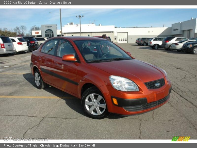 Sunset Orange / Beige 2009 Kia Rio LX Sedan