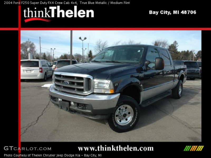 True Blue Metallic / Medium Flint 2004 Ford F250 Super Duty FX4 Crew Cab 4x4