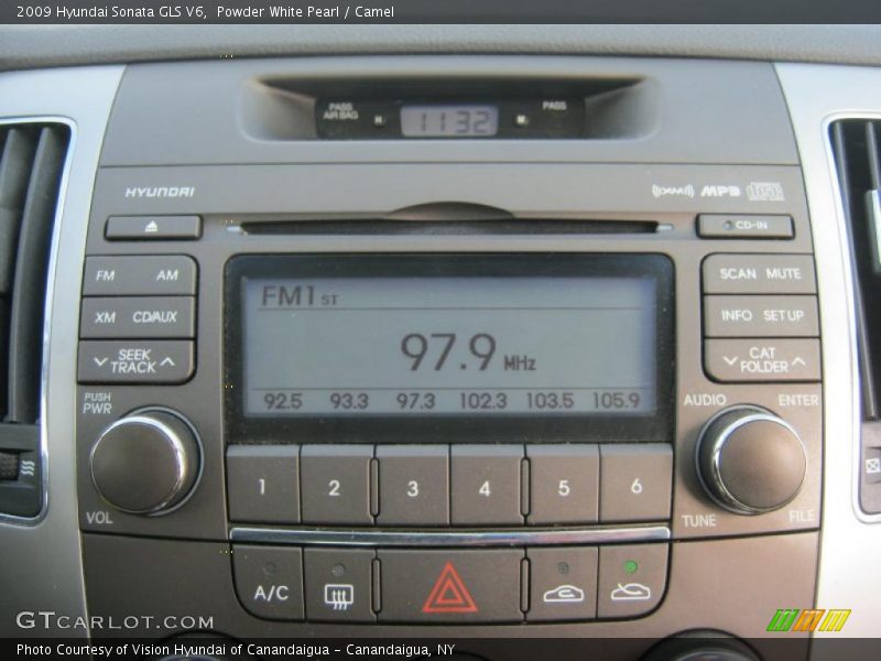 Powder White Pearl / Camel 2009 Hyundai Sonata GLS V6