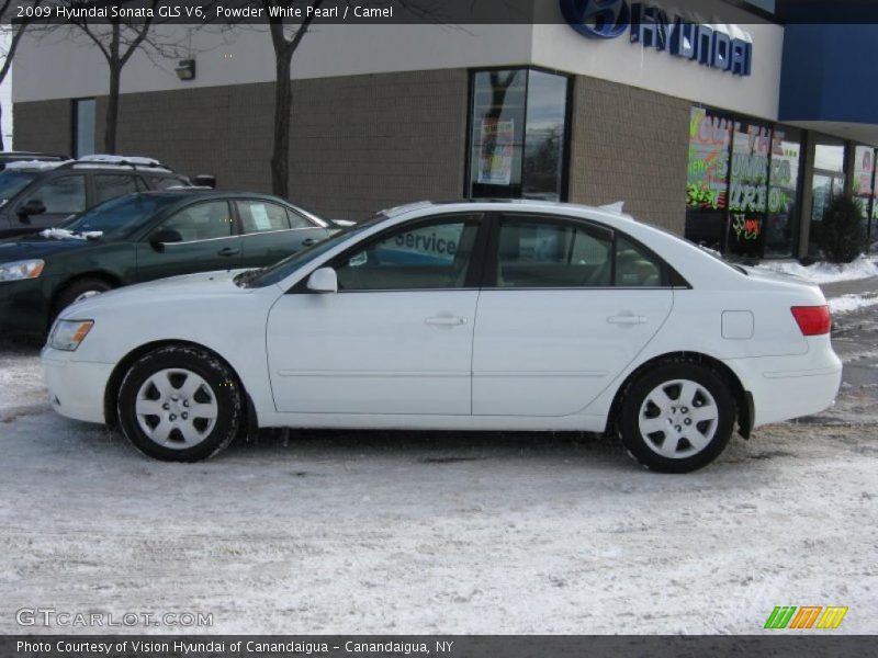 Powder White Pearl / Camel 2009 Hyundai Sonata GLS V6