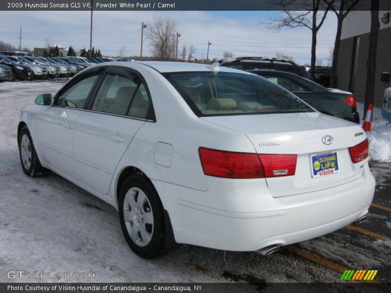 Powder White Pearl / Camel 2009 Hyundai Sonata GLS V6